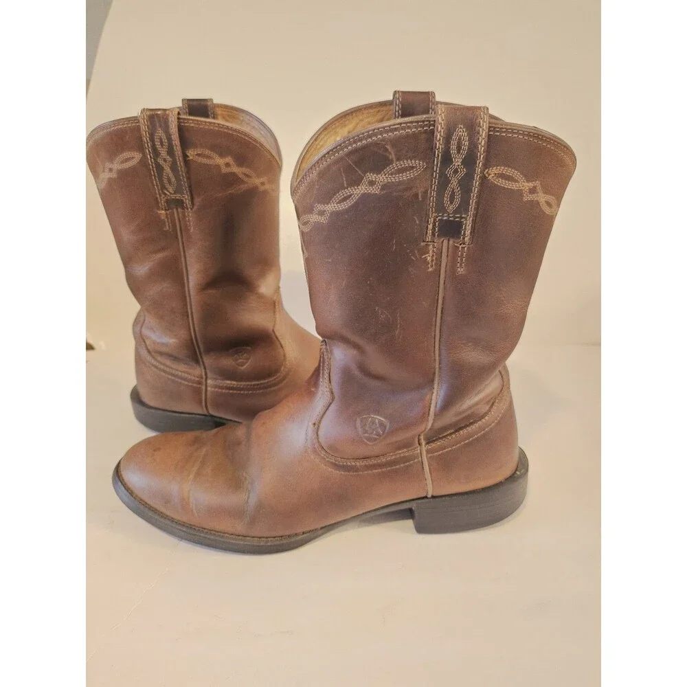 Ariat Men's Brown Leather Western Cowboy Boots Size 10.5